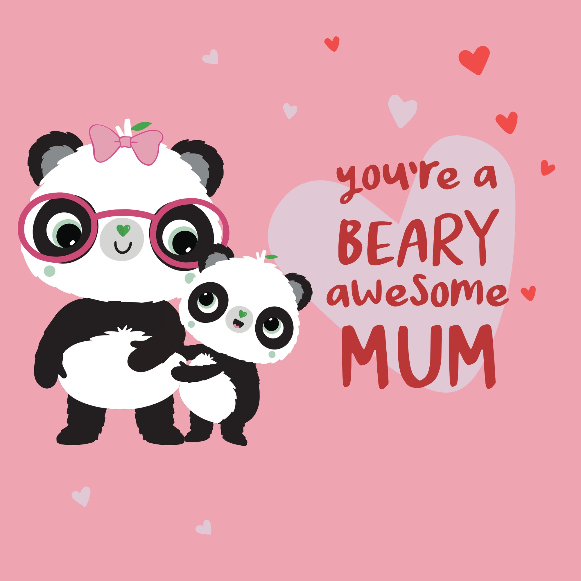 A Beary Awesome MUM | Eco-Friendly Mother's Day Card | Panda Joy