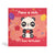 150mm square pink eco-friendly, tree free, birthday greeting card with confetti, balloons and flowers in the background. The card is showing Panda sitting down with a yummy birthday cake and saying, Make a wish, it’s your Birthday!