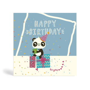 Blue All Mine Birthday | 150mm square | Eco Birthday Cards | Panda Joy UK