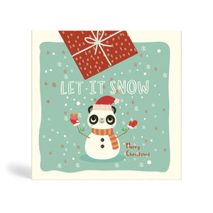150mm Square Let it snow Environmentally Friendly Christmas Card.