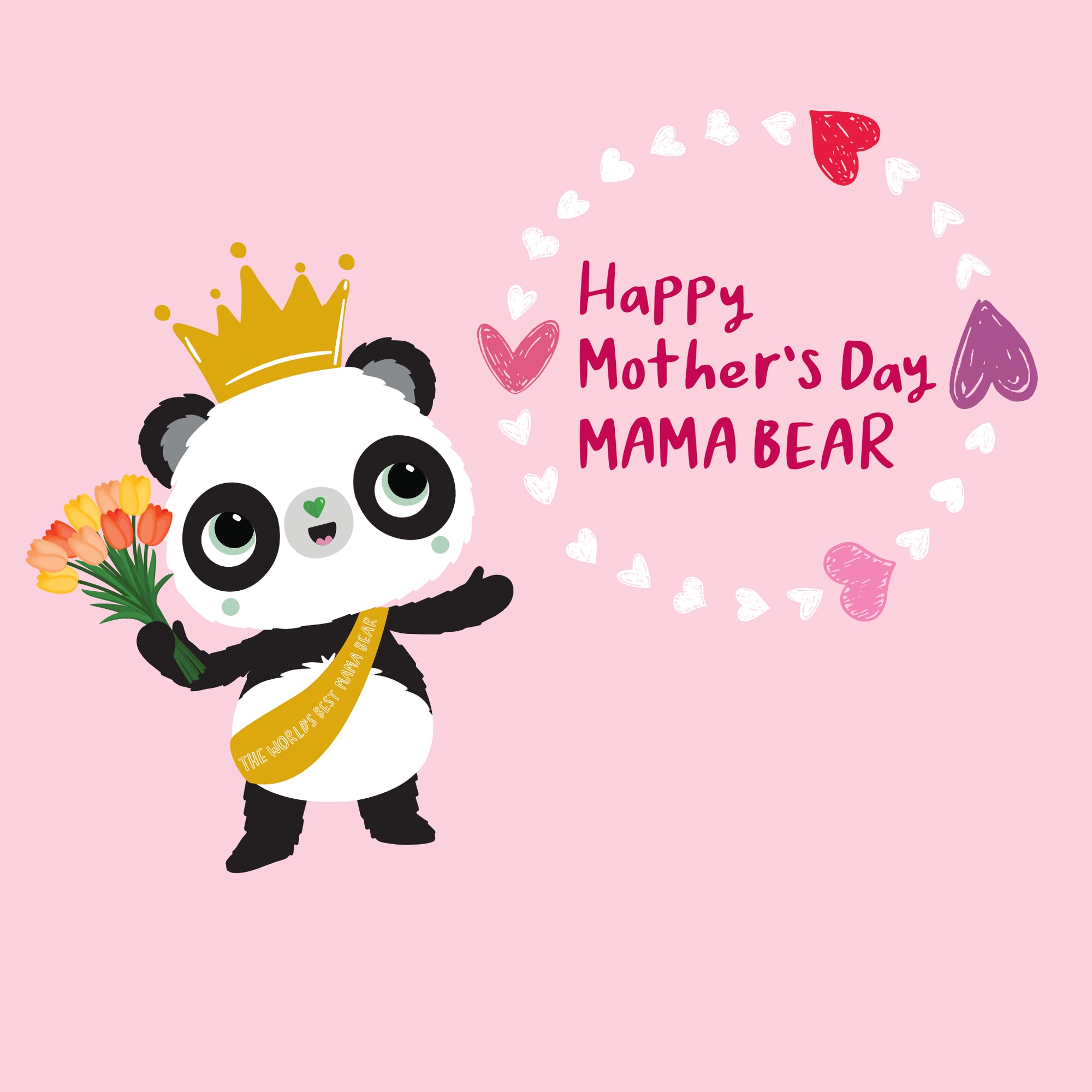 Mama Bear | Square Eco Friendly Mother's Day Cards | Panda Joy
