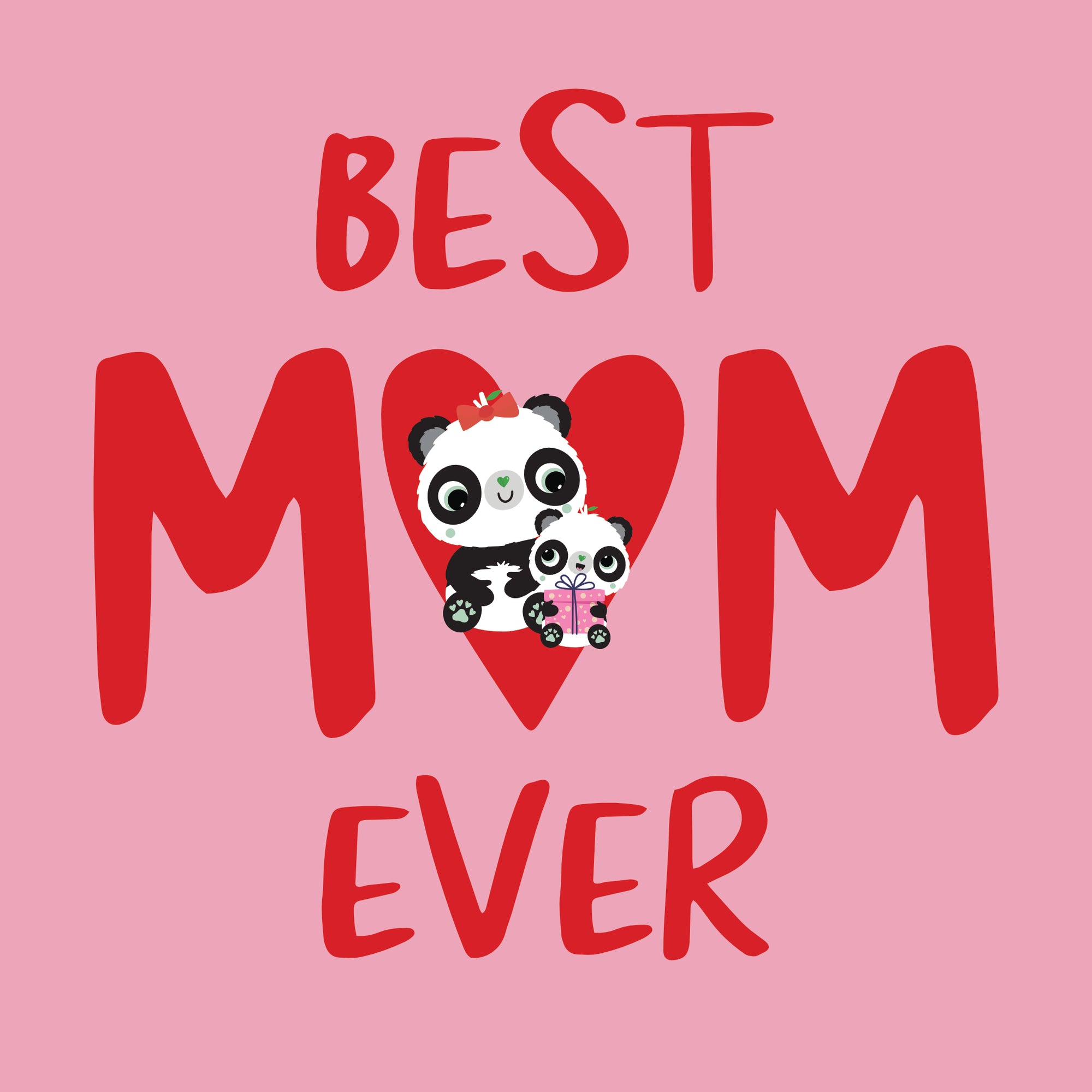 Best MUM Ever! | Square Eco Friendly Mother's Day Cards | Panda Joy
