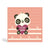 Dusty pink Cute Panda With Heart 150mm square eco-friendly thank you card. Panda Joy, sustainable tree free greeting card.