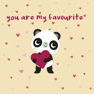 Square You Are My Favourite | Eco Valentines Cards | Panda Joy UK