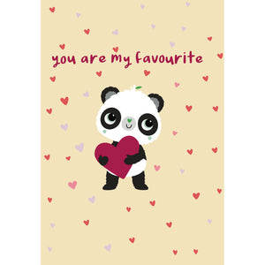 A6 You Are My Favourite | Eco Valentines Cards | Panda Joy UK