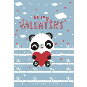 Blue A6 Be My Valentine with Clouds | Eco Valentines Cards | Panda Joy