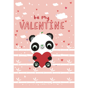 Pink A6 Be My Valentine with Clouds | Eco Valentines Cards | Panda Joy