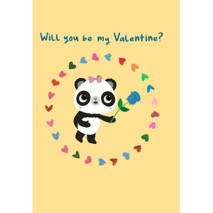 A6 with Blue Rose Will You Be My Valentine? | Eco Valentines Cards | Panda Joy UK