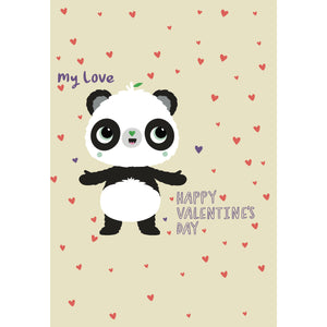 A6 My Love, Happy Valentine's Day | Eco Valentines Cards | Panda Joy