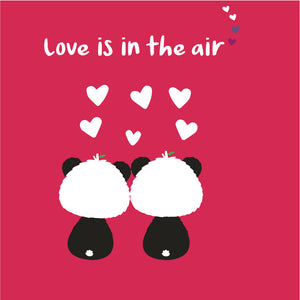 Red Square Love Is In The Air | Eco Valentines Cards | Panda Joy UK