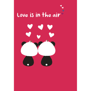 Red A6 Love Is In The Air | Eco Valentines Cards | Panda Joy UK