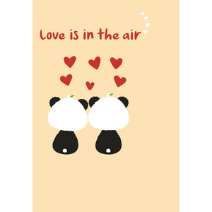 Yellow A6 Love Is In The Air | Eco Valentines Cards | Panda Joy UK