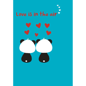 Blue A6 Love Is In The Air | Eco Valentines Cards | Panda Joy UK