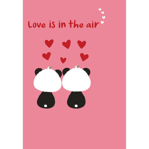 Pink A6 Love Is In The Air | Eco Valentines Cards | Panda Joy UK