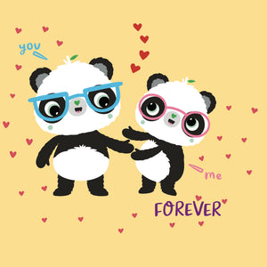 Cream Square You and Me Forever | Eco-friendly Valentines Cards | Panda Joy