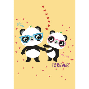 Cream A6 You and Me Forever | Eco-friendly Valentines Cards | Panda Joy