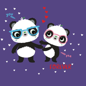 Purple Square You and Me Forever | Eco-friendly Valentines Cards | Panda Joy