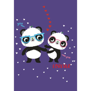 Purple A6 You and Me Forever | Eco-friendly Valentines Cards | Panda Joy