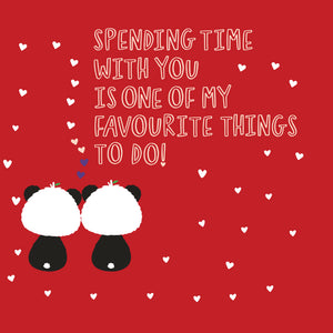 Red Square Spending Time With You | Eco Valentines Cards | Panda Joy UK