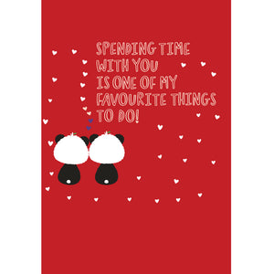 Red A6 Spending Time With You | Eco Valentines Cards | Panda Joy UK