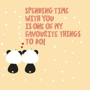 Yellow Square Spending Time With You | Eco Valentines Cards | Panda Joy UK