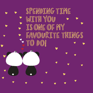 Purple Square Spending Time With You | Eco Valentines Cards | Panda Joy UK