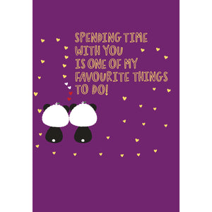 Purple A6 Spending Time With You | Eco Valentines Cards | Panda Joy UK