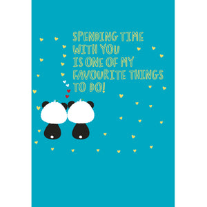 Blue A6 Spending Time With You | Eco Valentines Cards | Panda Joy UK