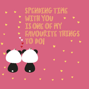 Pink Square Spending Time With You | Eco Valentines Cards | Panda Joy UK