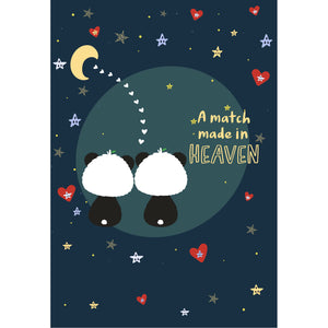 A Match Made In Heaven | a6 Eco Valentines Cards | Panda Joy UK
