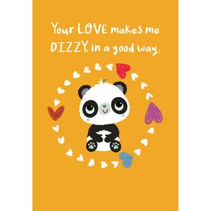 Orange A6 Your Love Makes Me Dizzy | Eco Valentines Cards | Panda Joy UK