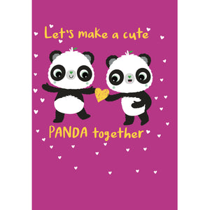 Purple A6 Let's Make A Cute Panda | Green Valentines Cards | Panda Joy